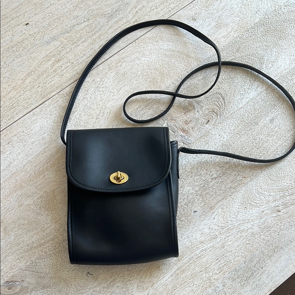 Coach Black Crossbody Bag with Gold Hardware